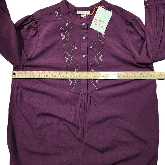 Knox Rose Purple Button Front Tunic Blouse XXL - Picture 5 of 7